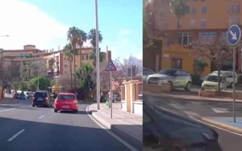 La temeraria maniobra de un conductor cuando quiere coger la salida en una rotonda de Algeciras: “¿Desde cuándo las rotondas son rectas?”