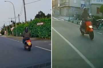 El indignante comportamiento de un ciclomotor en una carretera de Orense cuando recibe un adelantamiento: “Hay gente que valora poco su vida”