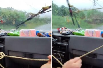 Enseña el surrealista método para limpiar el parabrisas de su coche de forma “manual” y la gente alucina: “Inteligencia artesanal”